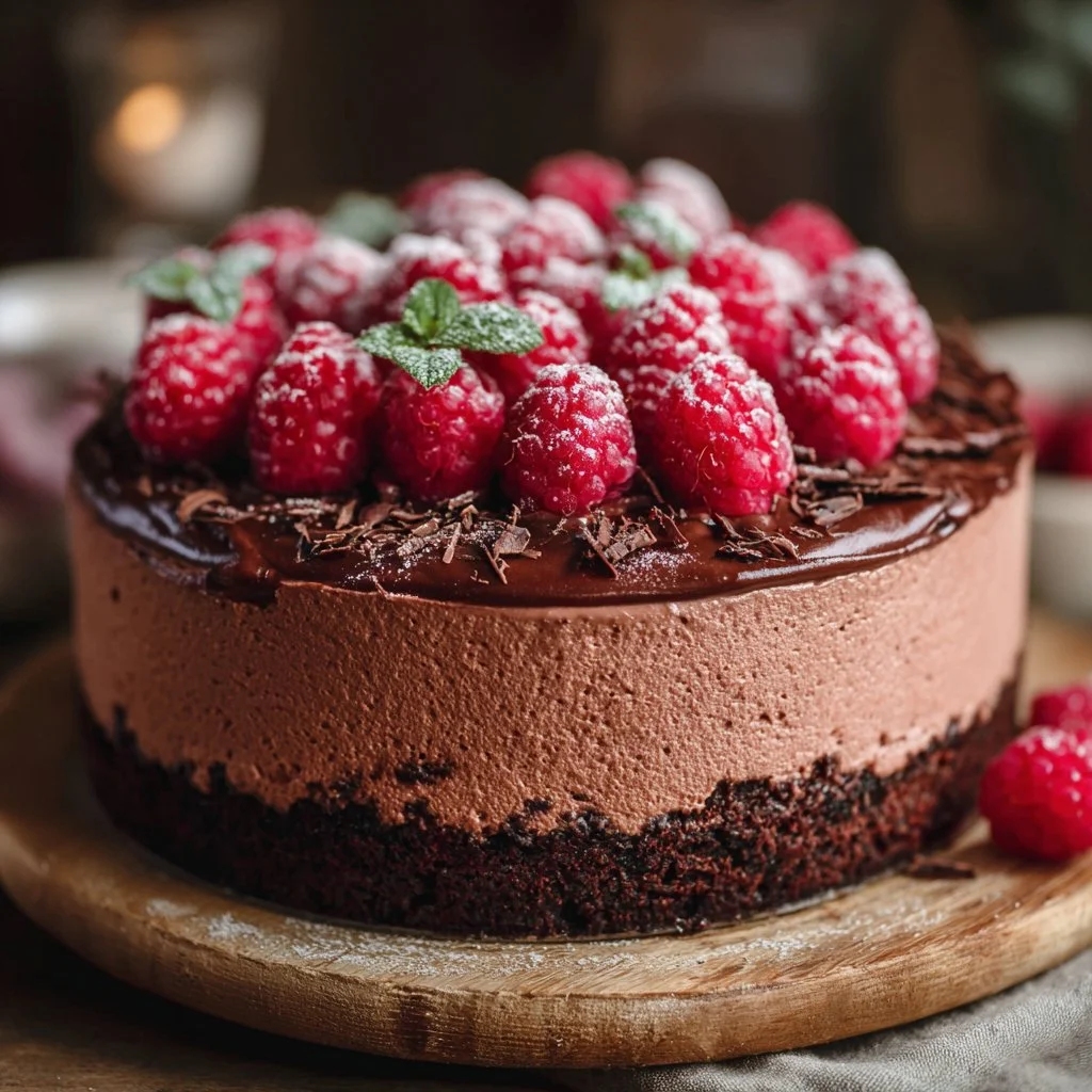 Chocolate Raspberry Mousse Cake