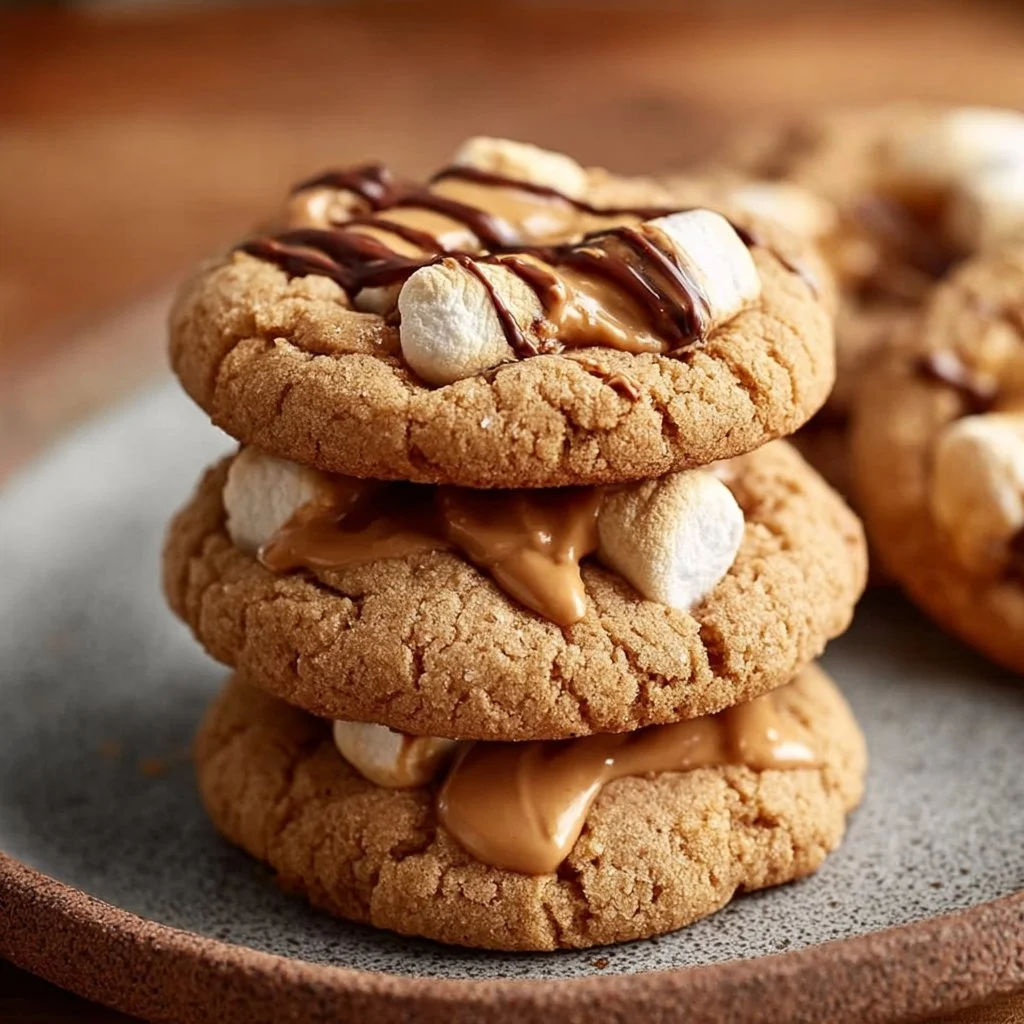 Gluten-free peanut butter marshmallow cookies on a plate