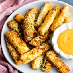 Crispy Air Fryer Parmesan Zucchini Fries served as a healthy snack or appetizer.