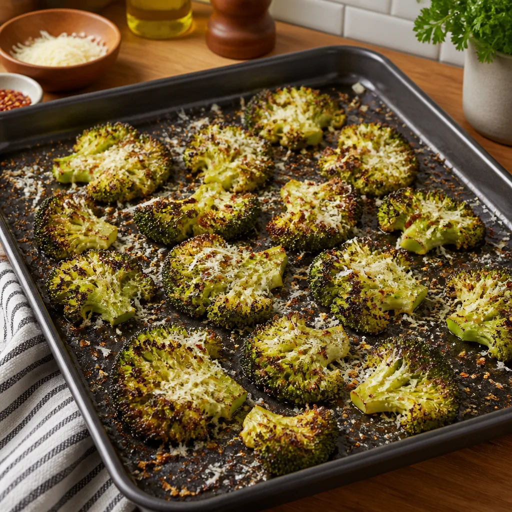 Crispy Air Fryer Smashed Parmesan Broccoli