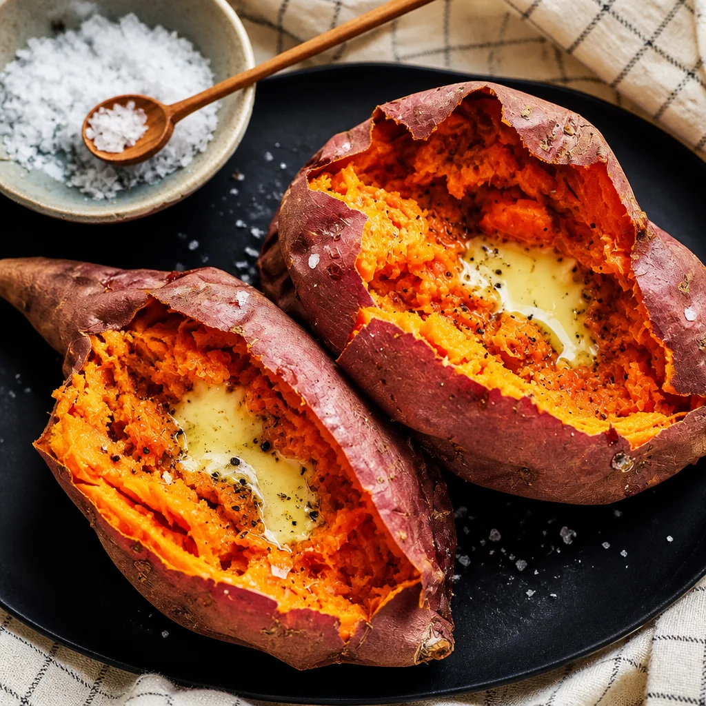 Delicious Air Fryer Sweet Potato Casserole Boats served with toppings.