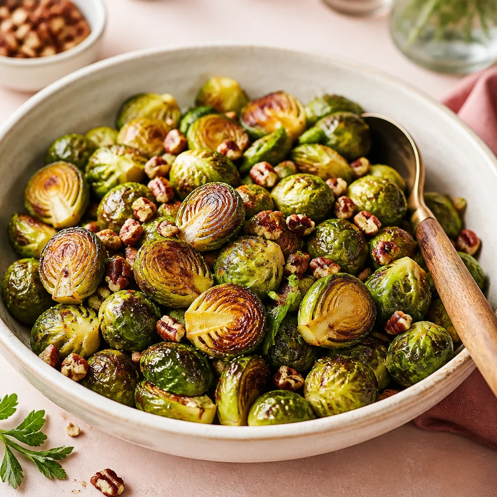 Air Fryer Maple Pecan Brussels Sprouts